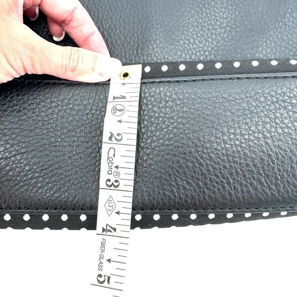 Kate Spade Cobble Hill Little Minka Shoulder Bag Black Leather White Polka Dot